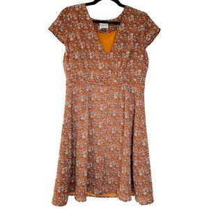 Joanie Burnt Orange Floral Dress Size 10